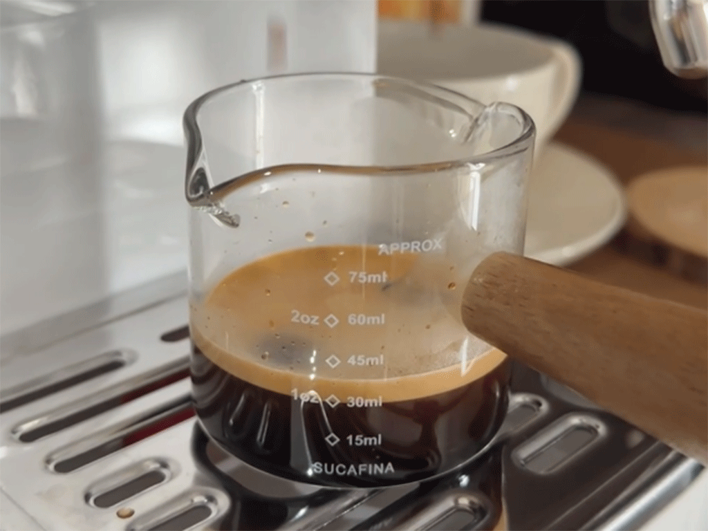 Espresso roast freshly pulled espresso shot