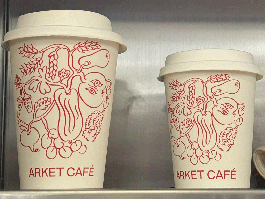 paper coffee cups with heat-resistant lids for hot takeaway drinks
