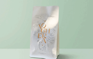Hot stamp coffee bags with metallic foil finish for premium packaging