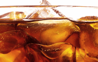 cold brew coffee close-up with ice cubes in a glass