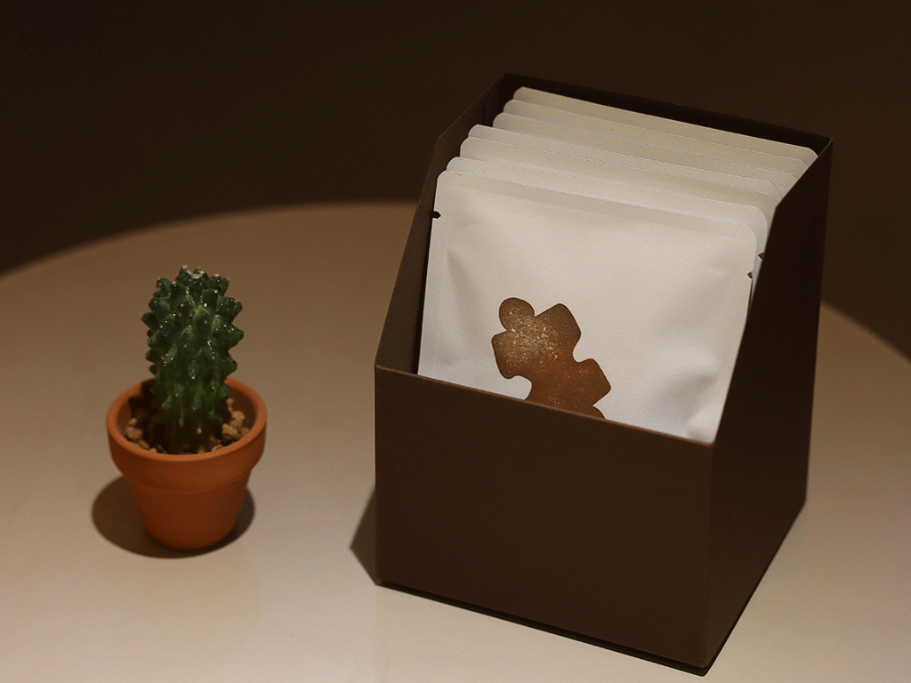 A box of drip coffee bags.