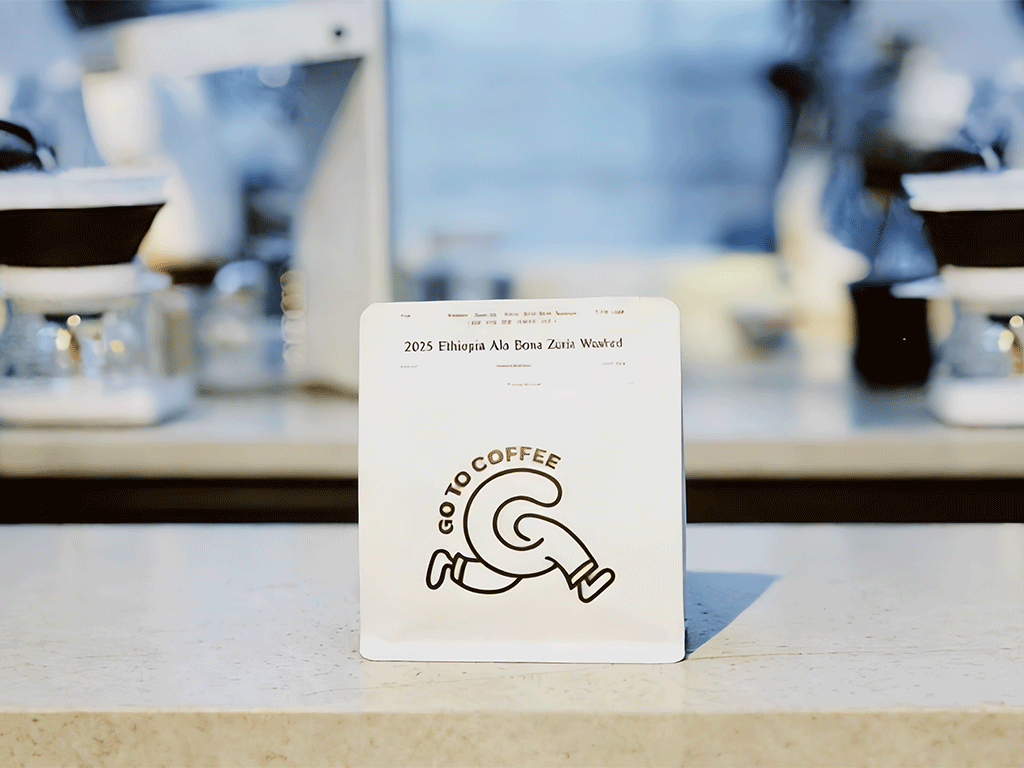 Close-up of a multi-layered coffee bag, showcasing its protection and design.