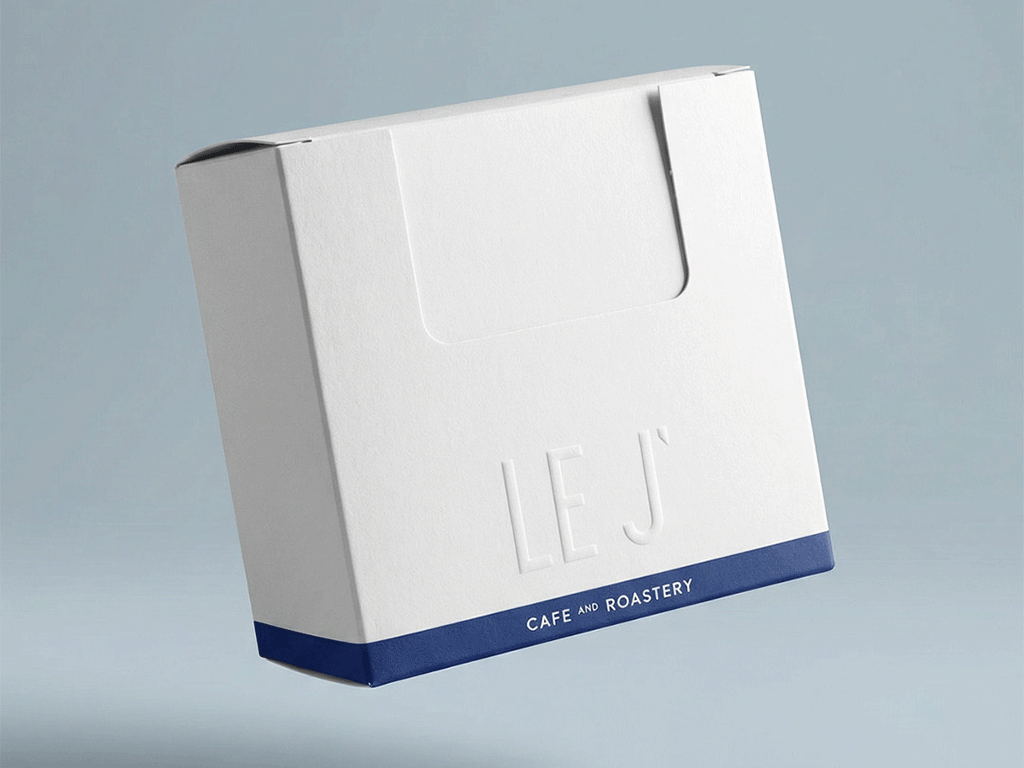 embossed coffee box in coffee packaging design for 2026