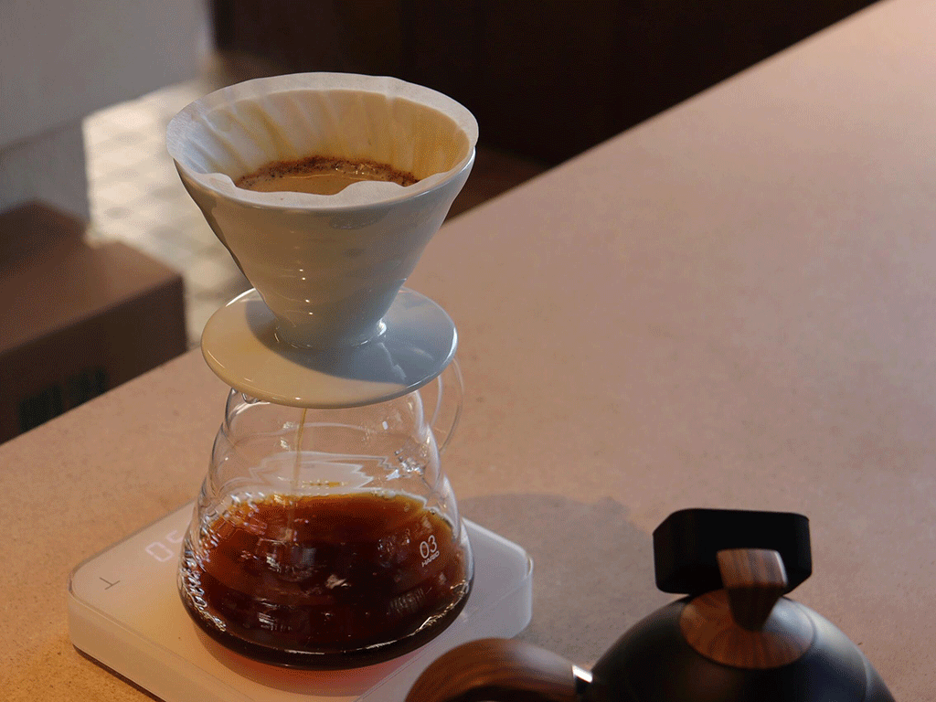 Pour over brewing to highlight Guatemalan coffee flavor clarity