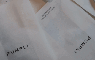 Minimal white compostable coffee packaging bags