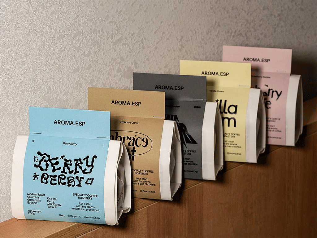 Are_coffee_bag_sleeves_worth_it_for_roasters_1 custom coffee bag sleeves on multiple coffee bags for different coffee products