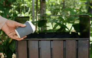 coffee waste recycling with used coffee cup disposal