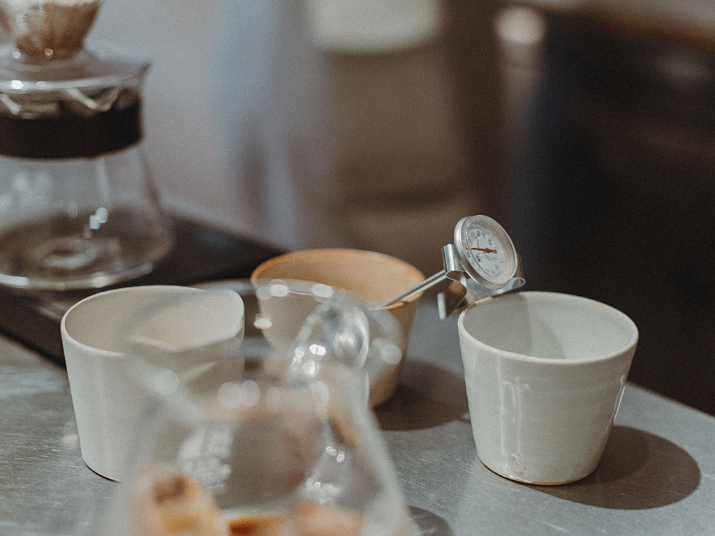 coffee cupping session for evaluating roast quality and flavour consistency