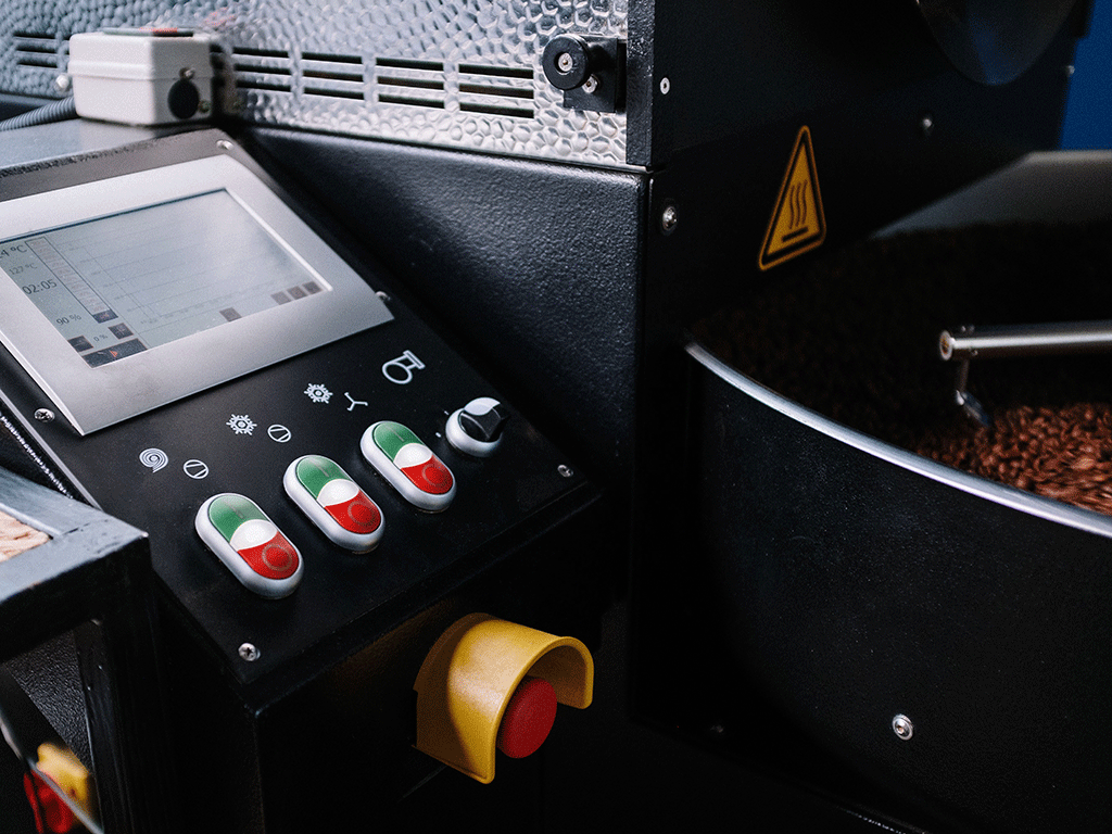 coffee roasting machine controls used to monitor roast profiles and consistency