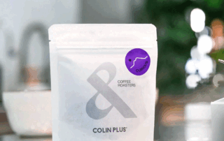 White coffee bag with tear notch and resealable zipper design