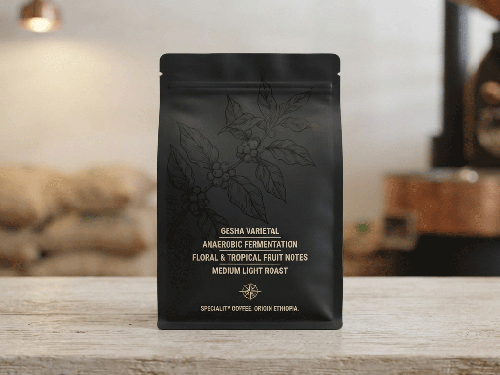 Premium wholesale coffee bag with custom design for specialty coffee and freshness protection