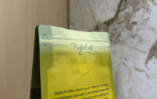 close-up view of resealable zipper structure on a coffee bag packaging